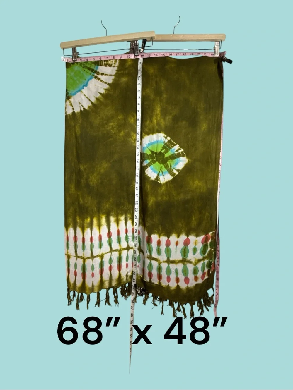 1 World Sarong Full Size Wrap Pareo Beach Cover Up Colorful Tie Dye Pattern OS